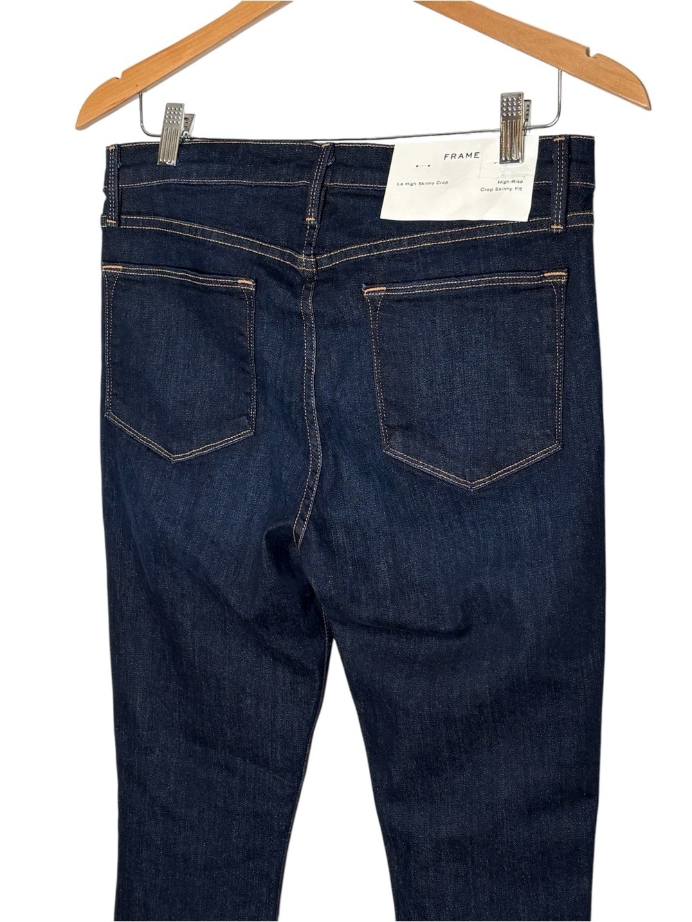NWT FRAME Le High Skinny Crop Jeans in Dame Dark Wash • Size 31 • $258 - Picture 8 of 16